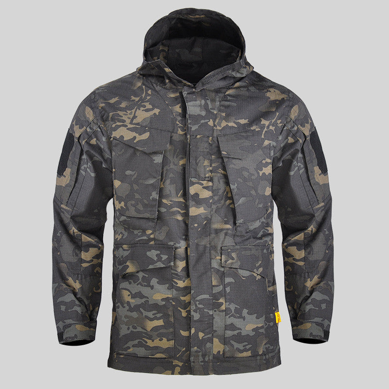 Tactical Windbreaker Mid-length Men's Jacket Waterproof