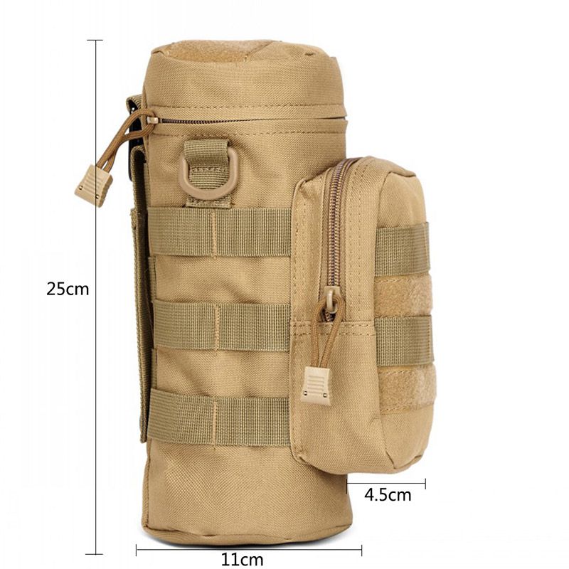 Outdoors Molle Water Bottle Pouch Tactical Gear Kettle Waist Shoulder Bag for Army Fans Climbing Camping Hiking Bags