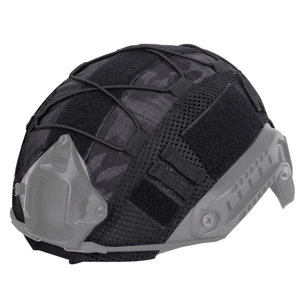 Military fan style tactical helmet with nylon mesh helmet