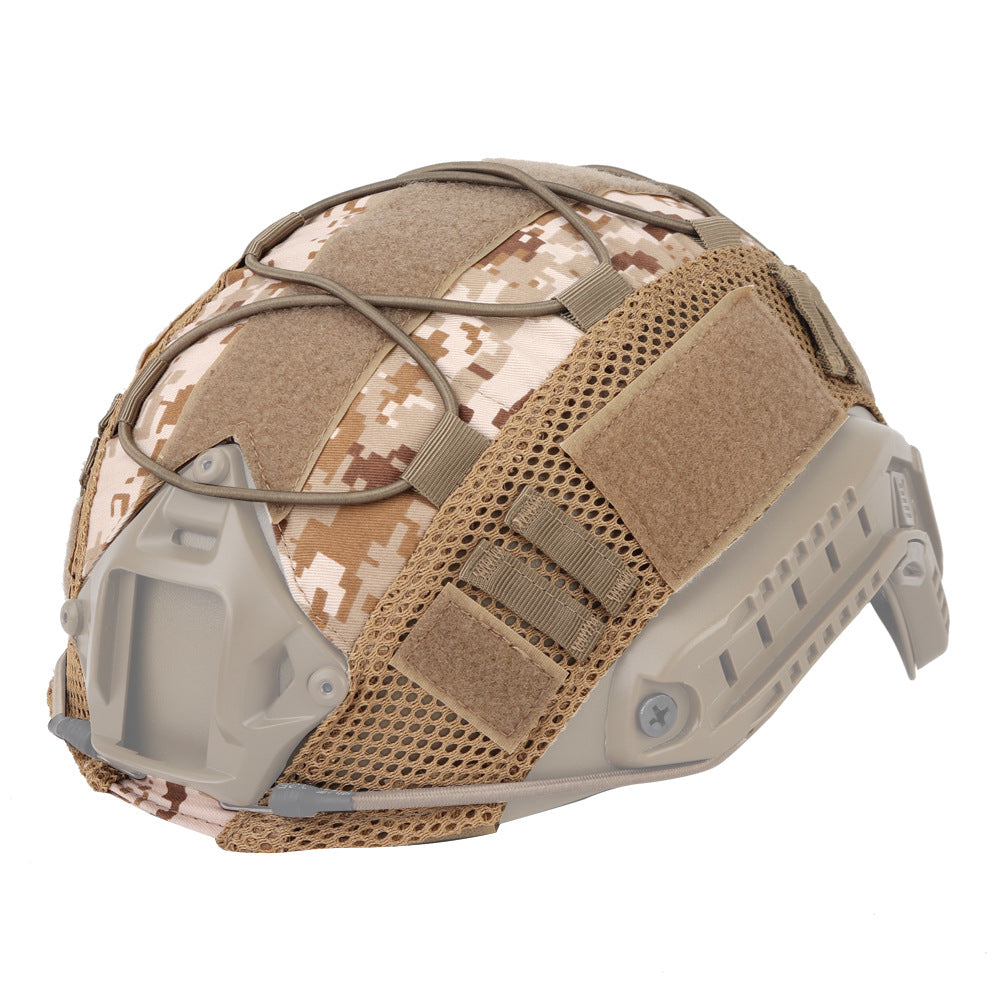 Military fan style tactical helmet with nylon mesh helmet