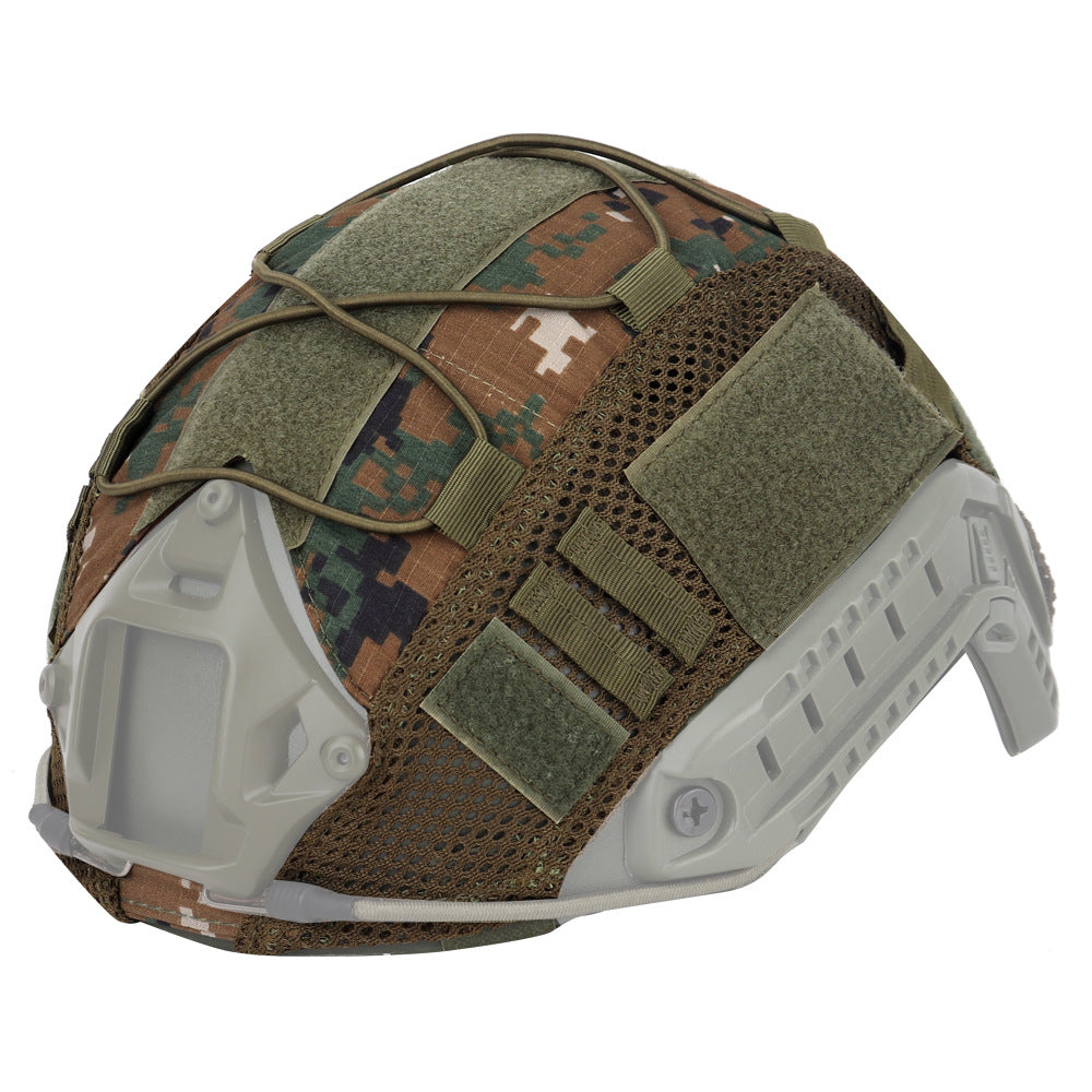 Military fan style tactical helmet with nylon mesh helmet