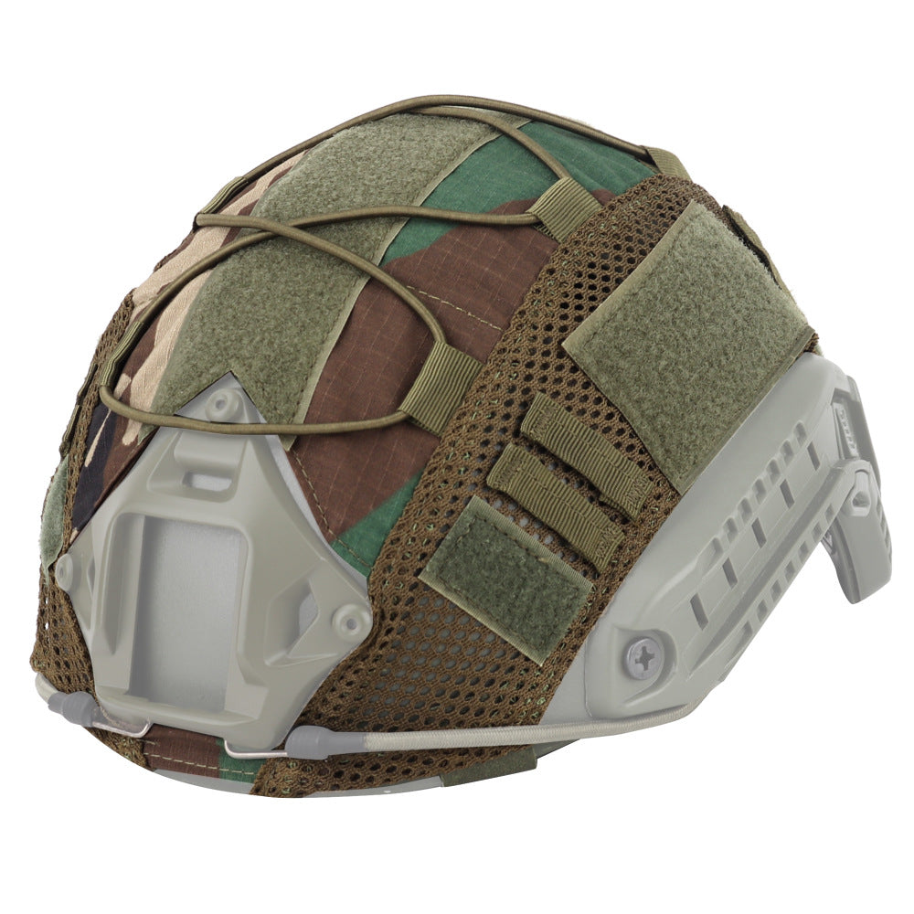 Military fan style tactical helmet with nylon mesh helmet