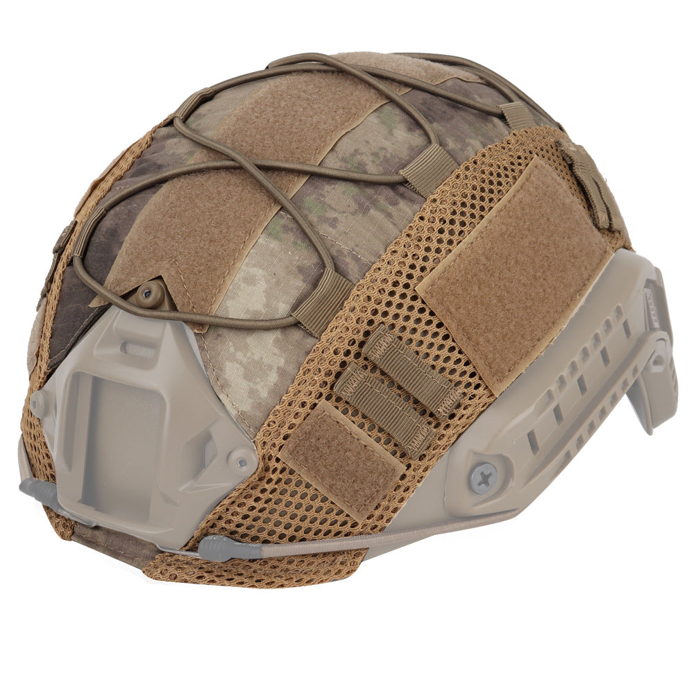 Military fan style tactical helmet with nylon mesh helmet