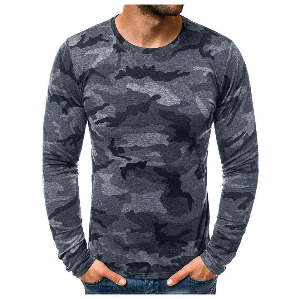 Casual Stand Collar Cotton Autumn Youth Tactical T Shirt